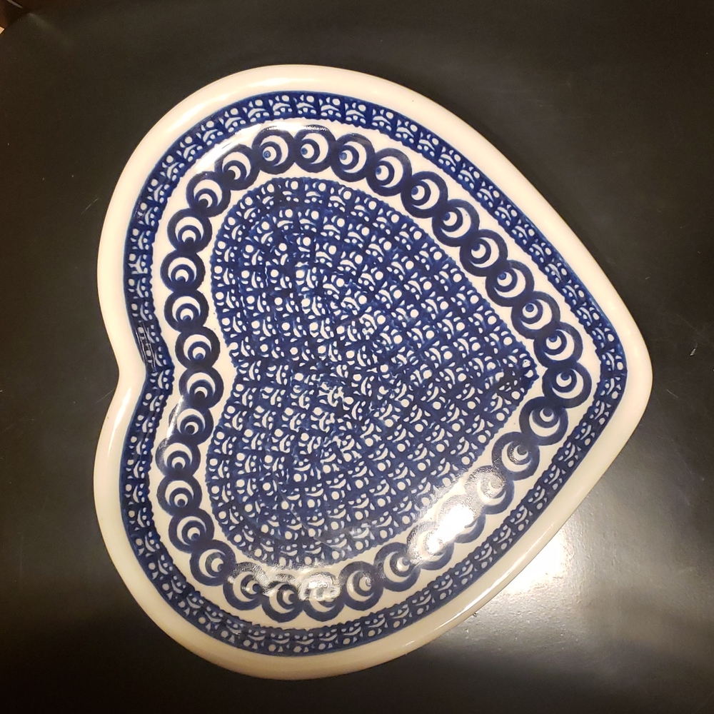Polish Pottery Heart Plate